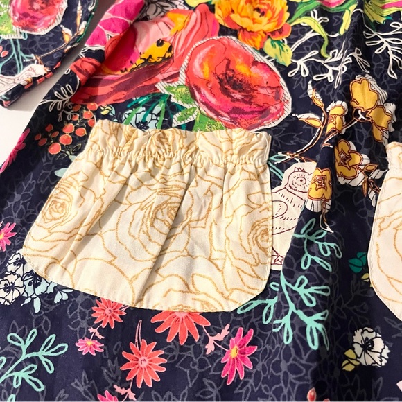 Emerald August Long-Sleeve Deep Blue Pink Green Purple  Floral Dress Size 2T - Picture 10 of 12